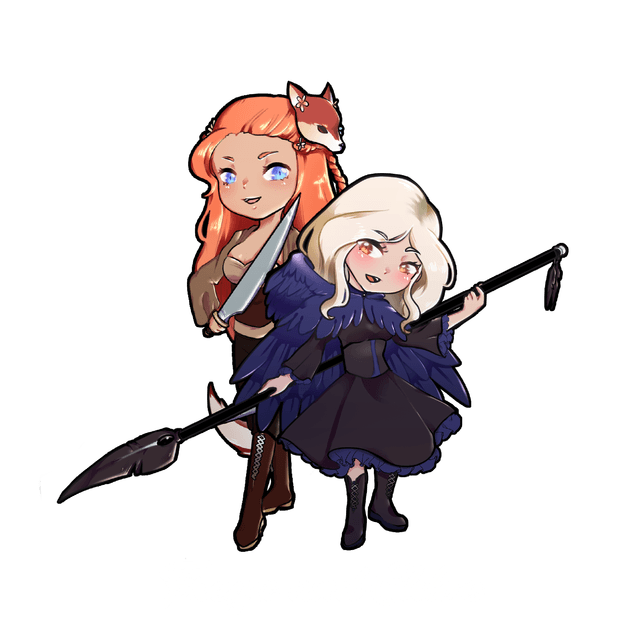 Freya and Chloe from the Keristar writing series currently being written.